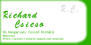 richard csicso business card