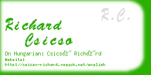 richard csicso business card